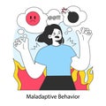 Maladaptive behavior. Neurosis, chronic stress and anxiety mental disorder.