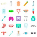 Malady icons set, cartoon style Royalty Free Stock Photo