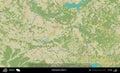 Maladziecna District outlined, Belarus. Topographic Humanitarian Royalty Free Stock Photo
