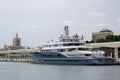 MALAGA, ANDALUCIA/SPAIN - JULY 5 : Modern Cruiser in the Harbour