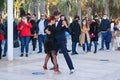 Malaga, Andalusia, Spain: 5.12.2021 - Street dancers performing tango dance for tourists