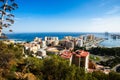 Malaga bullring and port Royalty Free Stock Photo