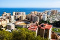 Malaga bullring and port Royalty Free Stock Photo