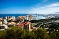 Malaga bullring and port Royalty Free Stock Photo