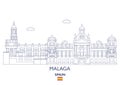 Malaga City Skyline, Spain Royalty Free Stock Photo