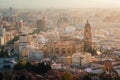 Malaga City at sunset, Andalusia, Spain Royalty Free Stock Photo