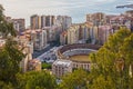 Malaga cityscape, Spain. Bullring view Royalty Free Stock Photo