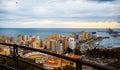 Malaga, port landscape image from the height.