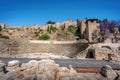 Malaga Roman Theatre Ruins and Alcazaba Fortress - Malaga, Andalusia, Spain Royalty Free Stock Photo