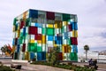 Malaga seafront glass cube modern building, Spain