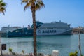 Panoramic view of Malaga port in a sunny day in the morning in Malaga, Spain Royalty Free Stock Photo