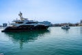 Panoramic view of Malaga port in a sunny day in the morning in Malaga, Spain Royalty Free Stock Photo