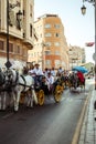 Horsemen and carriages at the Feria de Malaga