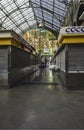 Interior of the Atarazanas food market and glass stained mural