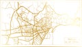 Malaga Spain City Map in Retro Style in Golden Color. Outline Map