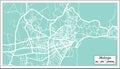 Malaga Spain City Map in Retro Style. Outline Map.