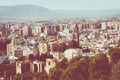 Malaga, Spain cityscape at the Cathedral, City Hall and Alcazaba citadel of Malaga. Royalty Free Stock Photo