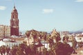 Malaga, Spain cityscape at the Cathedral, City Hall and Alcazaba citadel of Malaga. Royalty Free Stock Photo
