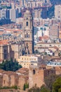 Malaga, Spain cityscape at the Cathedral, City Hall and Alcazaba citadel of Malaga. Royalty Free Stock Photo