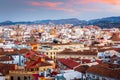 Malaga, Spain Cityscape View at Dusk Royalty Free Stock Photo