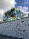 Malaga, Spain - December 29, 2019: Exterior of the Centre Pompidou Malaga, Contemporary Art Museum Royalty Free Stock Photo