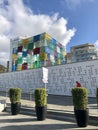 Malaga, Spain - December 29, 2019: Exterior of the Centre Pompidou Malaga, Contemporary Art Museum Royalty Free Stock Photo