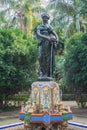 MALAGA, SPAIN - FEBRUARY 07, 2017: A decorated fontain of Nimfa del Cantaro Fountain at the park of Malaga Royalty Free Stock Photo