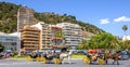 MALAGA, SPAIN - JUNE, 14: Horsemen and carriages in the city streets on June, 14, 2013 in Malaga, Spain