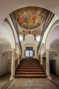 Imperial stairs at Bishops Palace (Episcopal Palace) Interior - Malaga, Andalusia, Spain