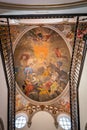 Painted Ceiling of Imperial stairs at Bishops Palace (Episcopal Palace) - Malaga, Andalusia, Spain