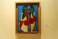 Visiting Picasso museum on evening of free culture in Malaga, Spain