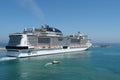 MSC Virtuosa leaving port of Malaga during summer.