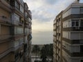 Malaga/Spain - 5. october 2016: Photo taken from Malaga balcony, looking at La Malagueta beach