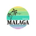 Malaga Spain, for print or web, authentic looking souvenir.