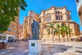 The monument to Cardinal Angel Herrera Oria, on Sept 28 in Malaga, Spain Royalty Free Stock Photo