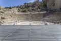 Stage or pulpitum of Roman Theater of Malaga, Andalusia, Spain Royalty Free Stock Photo