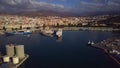 MALAGA, SPAIN - SEPTEMBER 27, 2018. Aerial view of the city from port area Royalty Free Stock Photo