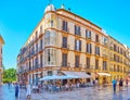 Main tourist streets of Malaga, Spain Royalty Free Stock Photo