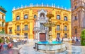 The fountain in Plaza Obispo, Malaga, Spain Royalty Free Stock Photo
