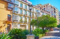 The garden in Calle Cister, Malaga, Spain Royalty Free Stock Photo