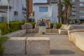 Malaga streets at early morning.Streets around seaport and Malaga Marques de Larios street