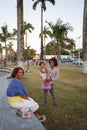 Malagasy beauties, woman with child resting in park Royalty Free Stock Photo