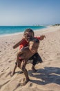 Malagasy children on the beach