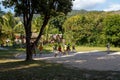 Malagasy mans play soccer, Madagascar