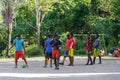 Malagasy mans play soccer, Madagascar