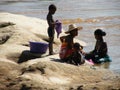 Malagasy natives near river