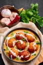 Malai Kofta Curry in black bowl at dark slate background. Malai Kofta is indian cuisine dish Indian Food Royalty Free Stock Photo