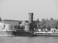 Malakoffturm tower ruins in Koeln, black and white