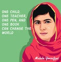 Malala Yousafzai Illustration, Activist for female Education