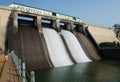 MALAMPUZHA, KERALA, INDIA - DECEMBER 08, 2021: Side view of Malampuzha Dam located in Palakkad from the starting point of the Royalty Free Stock Photo